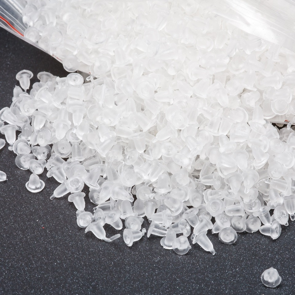 Zatrzask silikonowy do kolczyków, biały, opakowanie 300 g