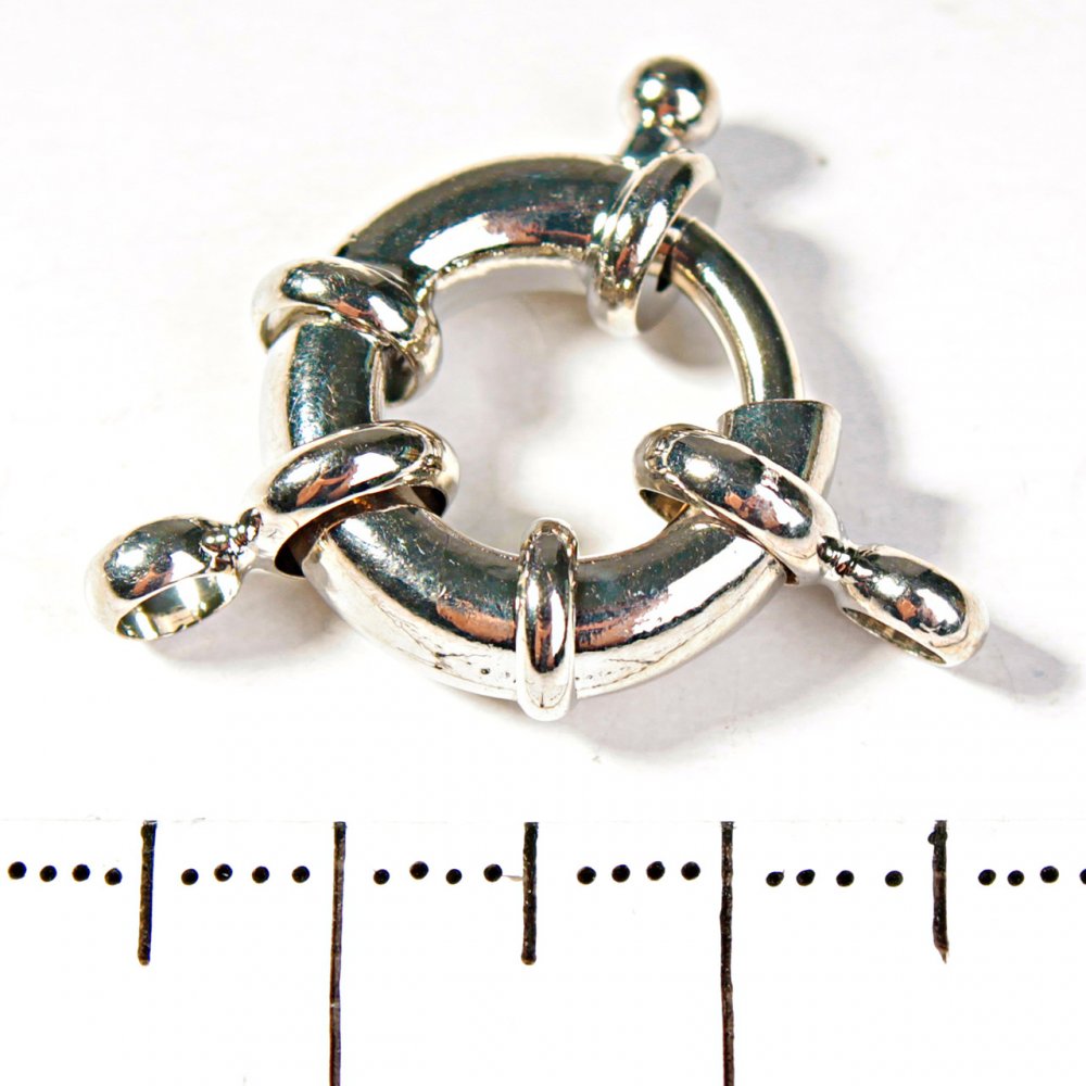 Zamek do koralików i bransoletek w kształcie donuta na 1 nić, duży, 12 mm