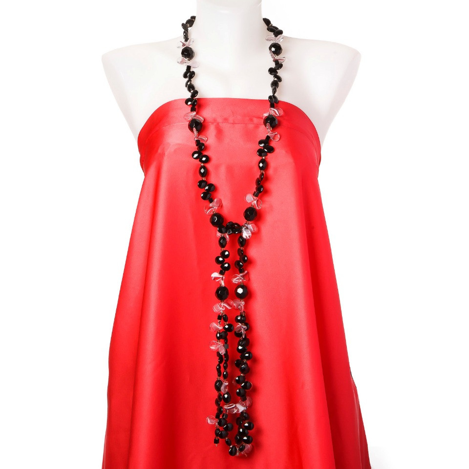 Naszyjnik-pasek transformacyjny „agat” (sztuczny) szkło czeskie i Murano, długość 150 cm