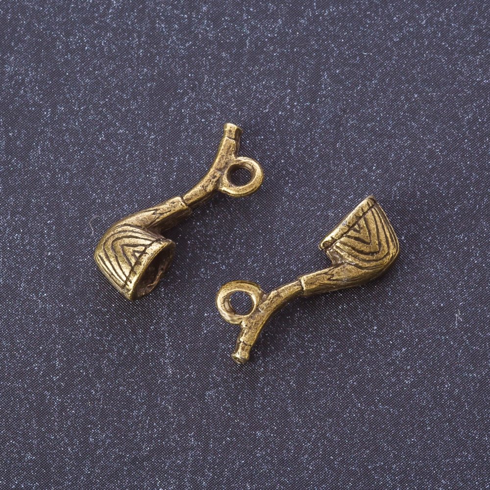 Zawieszka-rurka do biżuterii, kolor metalu: brązowy, 2×0,6 cm, opakowanie 12 szt.