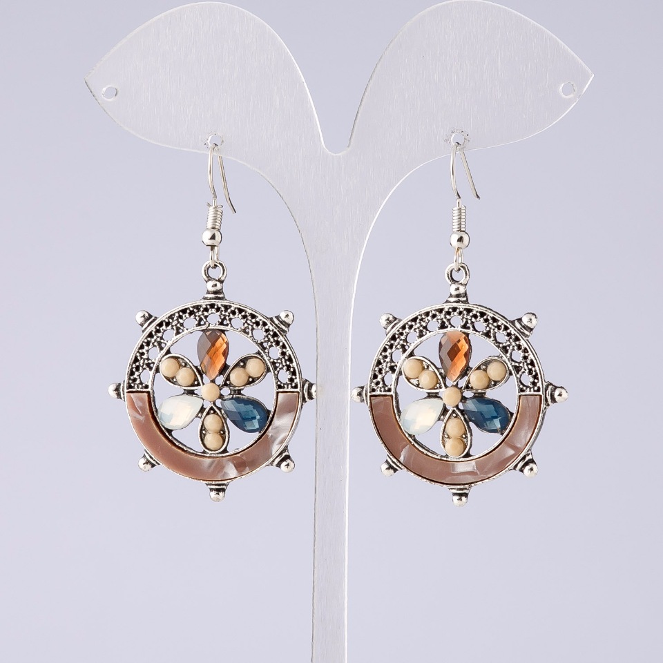 Kolczyki „Kwiat życzeń” kapucynowy, seria „Purpur”, długość 5 cm