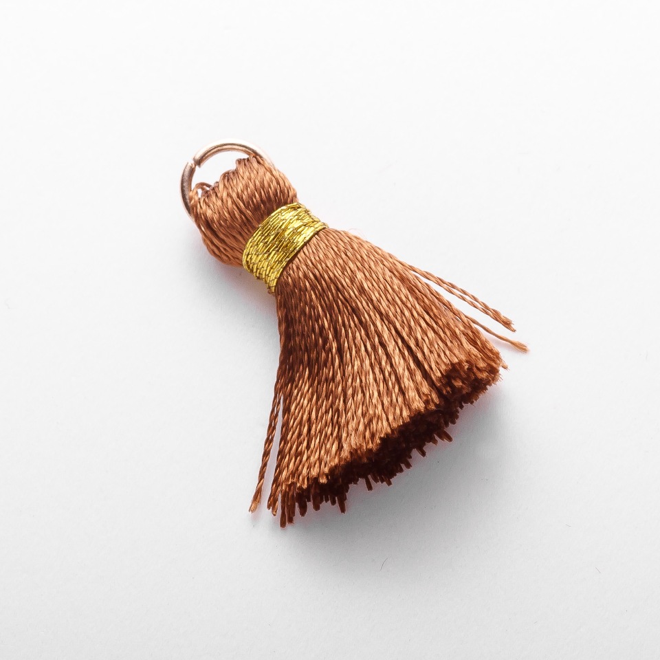 Materiał do rękodzieła: mini pędzelek z pierścieniem „jedwab” L cm, średnica 5 mm, cena za 1 szt.