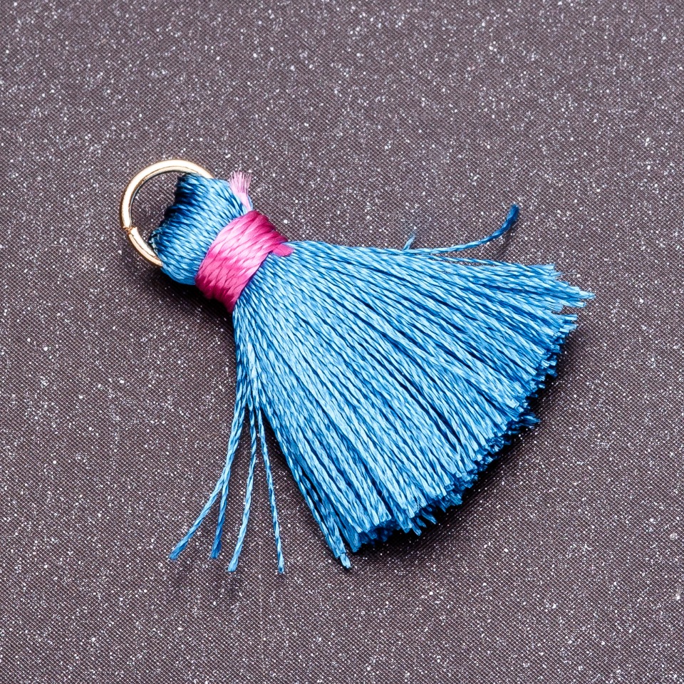 Element do rękodzieła: mini pędzelek z pierścieniem „jedwab”, długość L cm, średnica 5 mm, cena za 1 sztukę