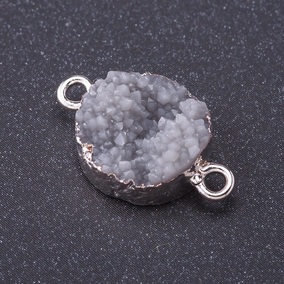 Konektor „Szary Śnieg” kolor metalu „srebro” długość 1 mm, średnica 14 mm plastik