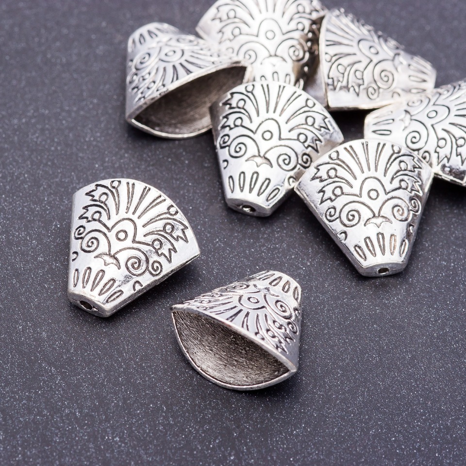 Zakończenie kapeluszkowe do koralików, 18×19×7 mm, otwór 5 mm, opakowanie 10 szt.