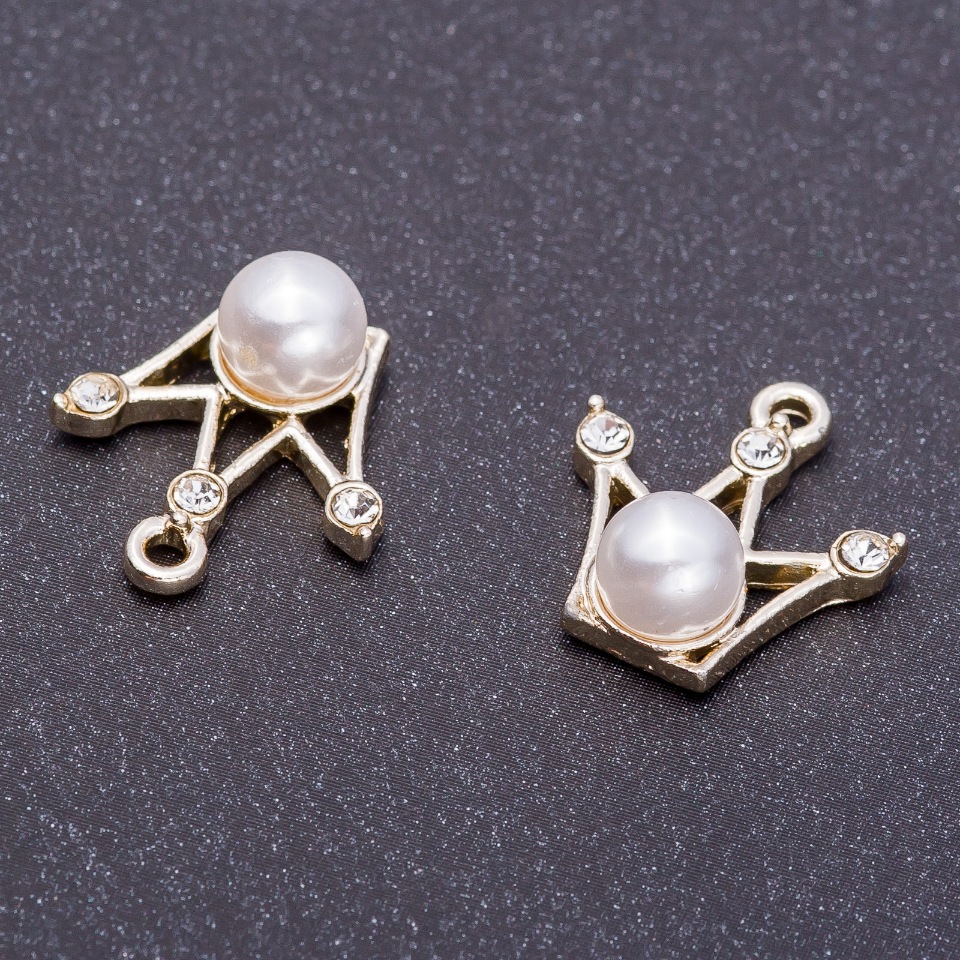 Zawieszka osprzęt jubilerski «Korona», średnica 16 mm, długość 18 mm, otwór Ø 5 mm, 4 szt.