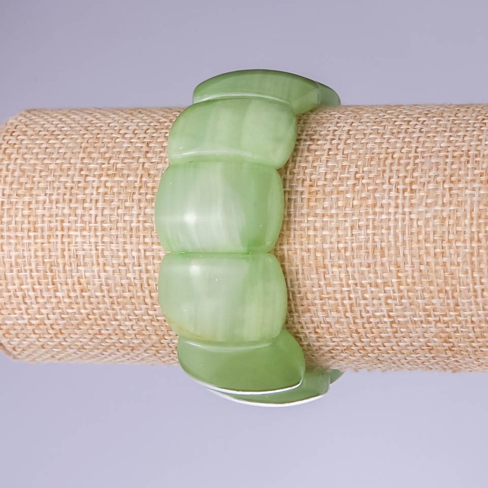 Bransoletka z onyksu – ogniwo 25×17 mm na elastycznej gumce