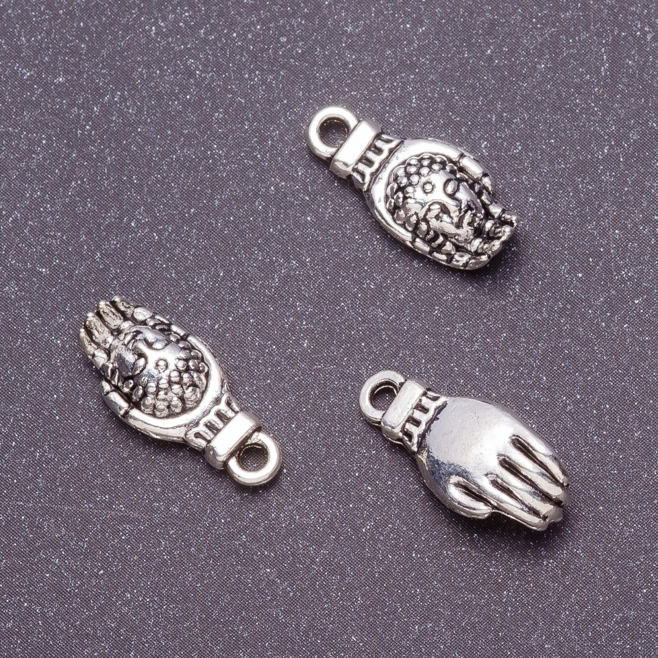 Zawieszka do biżuterii «Dłoń Budda» 18×8 mm, 20 g, zestaw 12 szt.