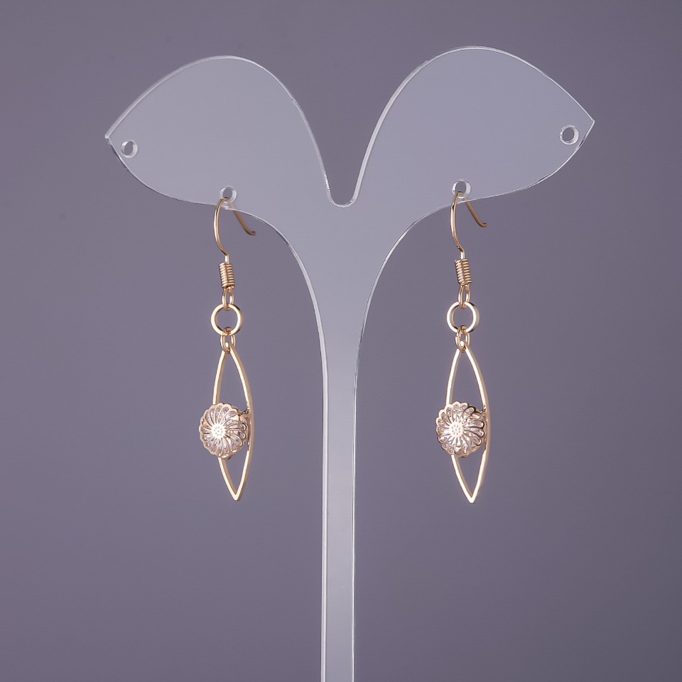 Kolczyki "Itaoljao" z kryształami, średnica 9 mm, długość 47 mm, kolor złoty