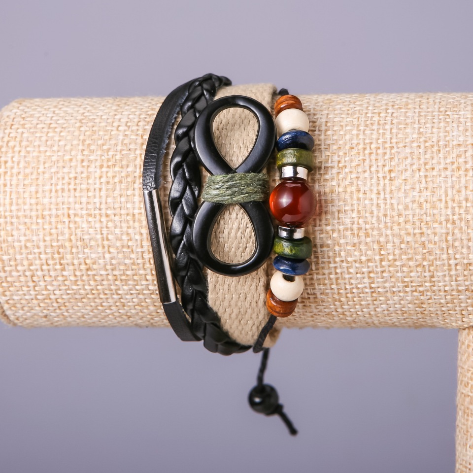 Bransoletka dziecięca „Nieskończoność” beżowa, regulowana