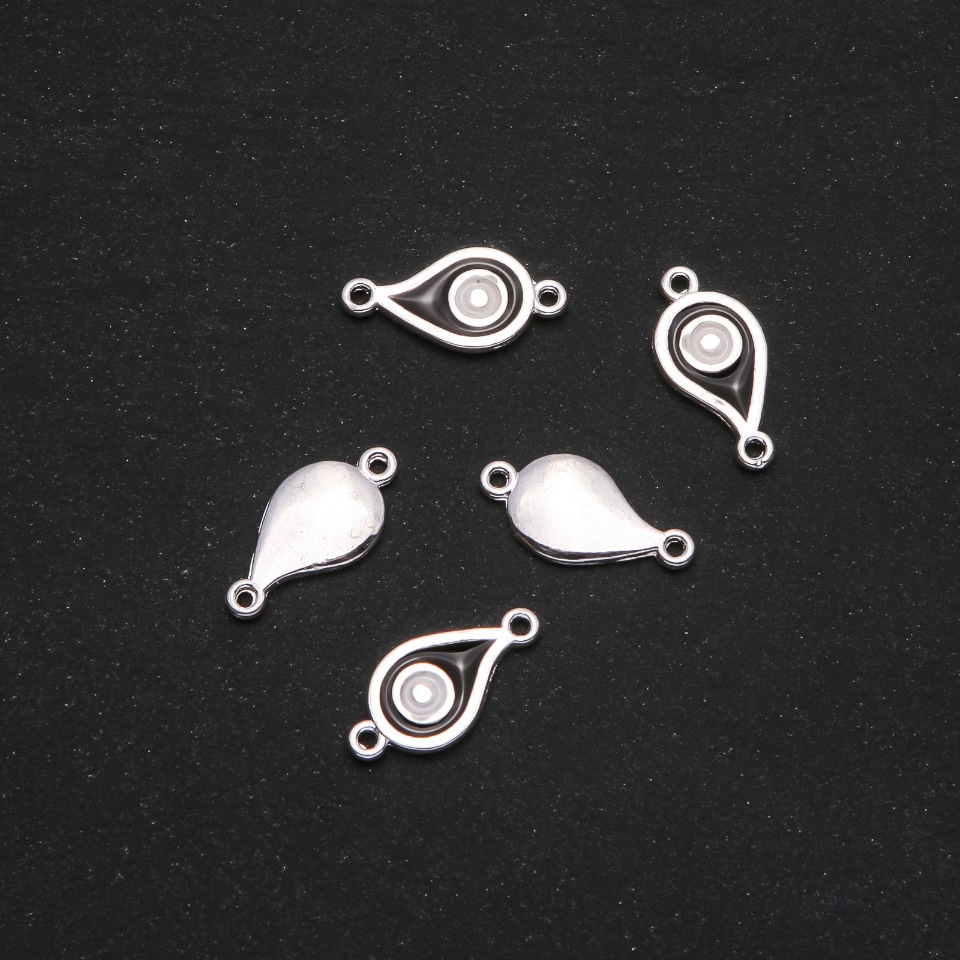 Konektor Oko egipskie 11×22 mm, zestaw 5 szt., metal szary