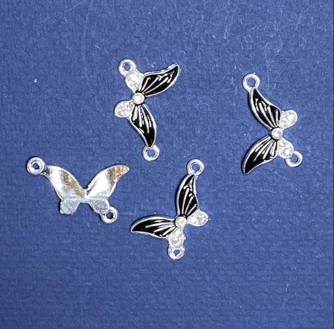Konektor motyl z czarną emalią 24×12 mm, opakowanie 4 szt.