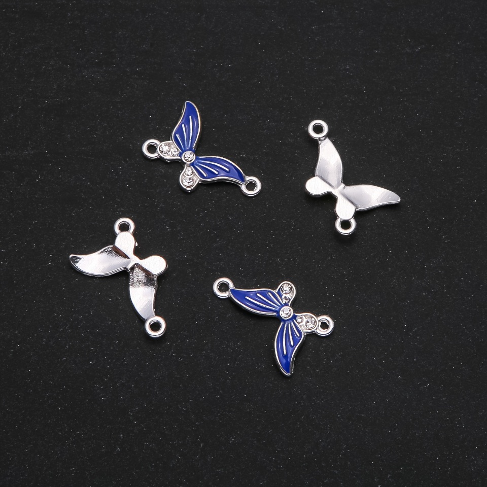 Konektor motyl z niebieską emalią 24×12 mm opakowanie 4 szt.
