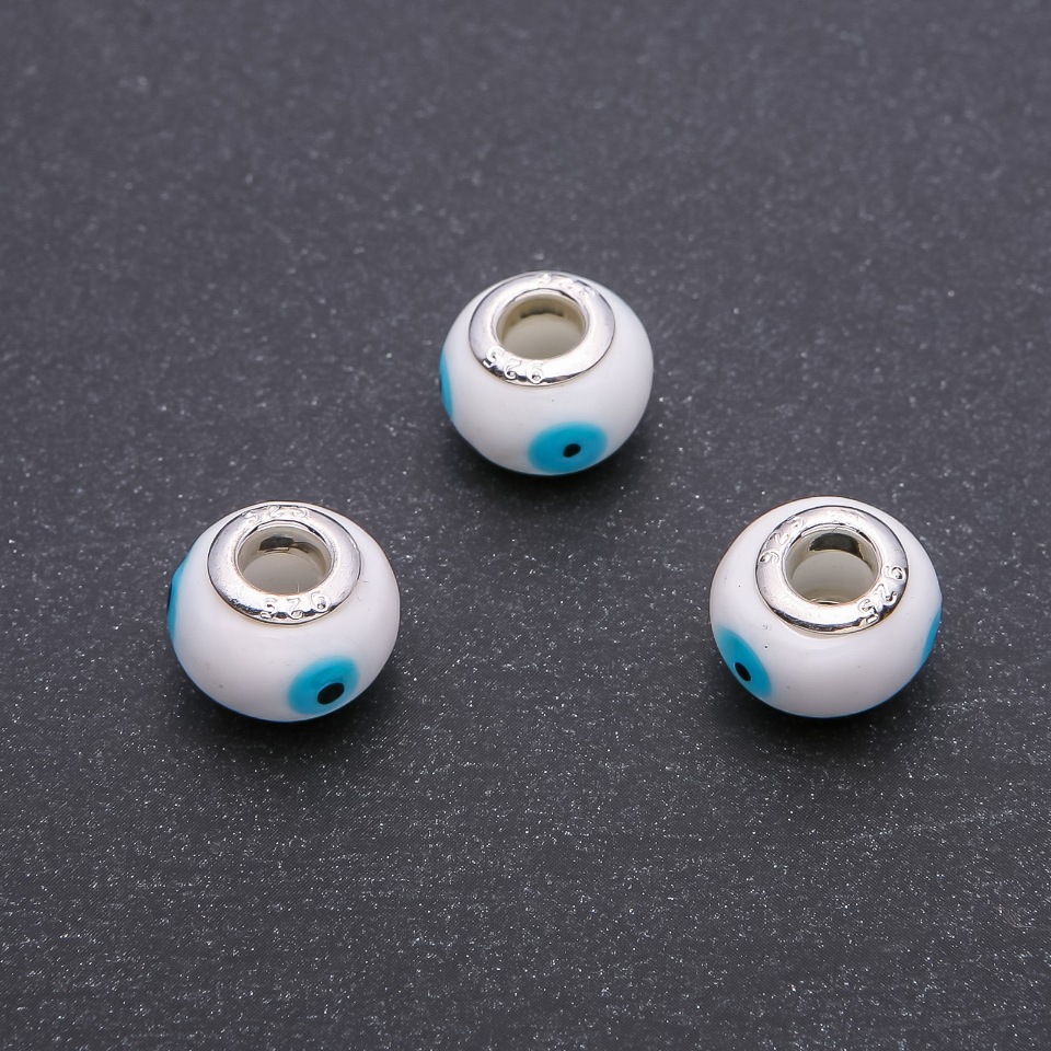 Koralik Pandora plastikowy, wymiary 14×10 mm, średnica otworu 4,5 mm, opakowanie 6 szt.