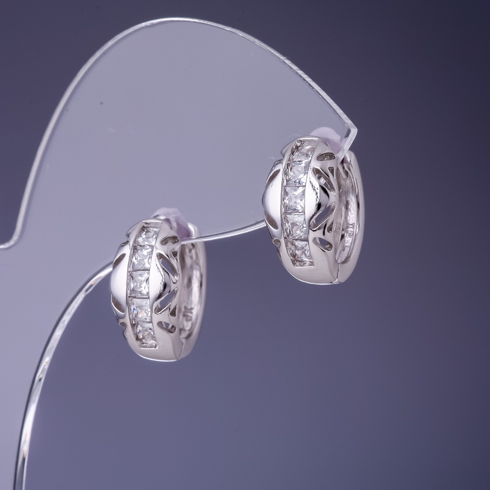 Kolczyki Xuping rodowane 8×15 mm