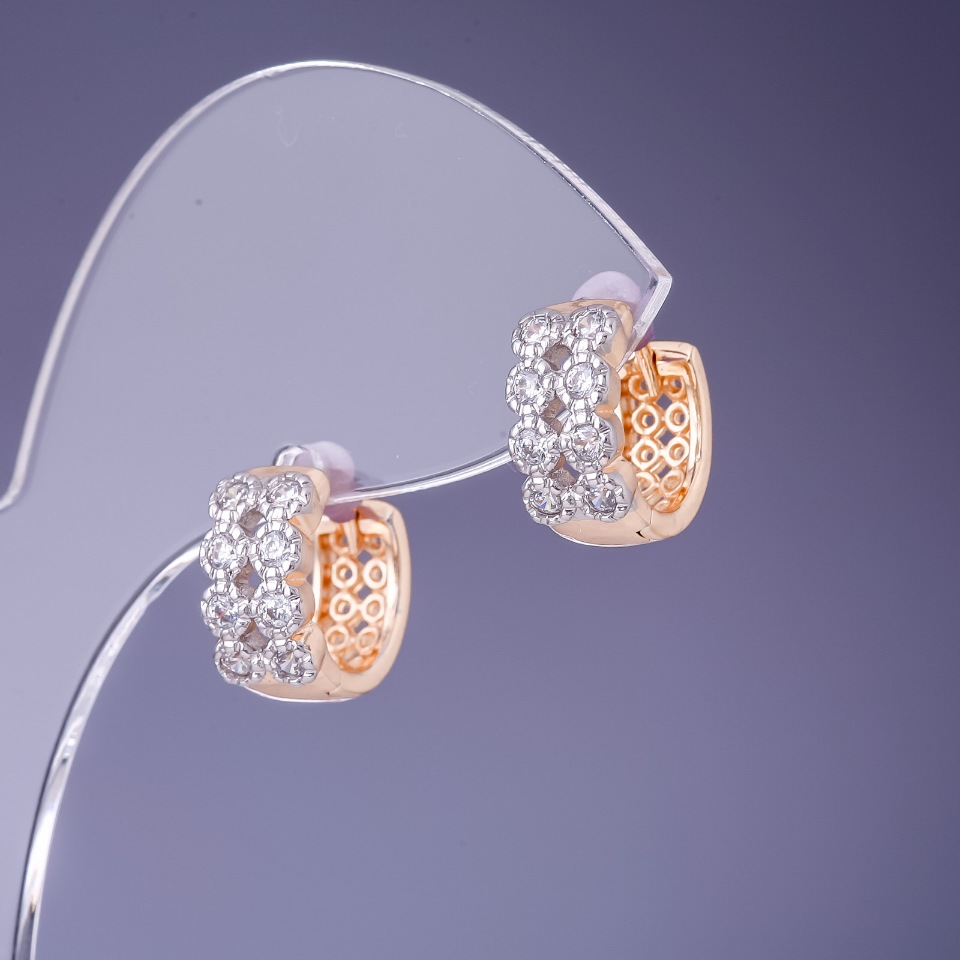 Kolczyki Xuping 6×12 mm z pozłotą 18K