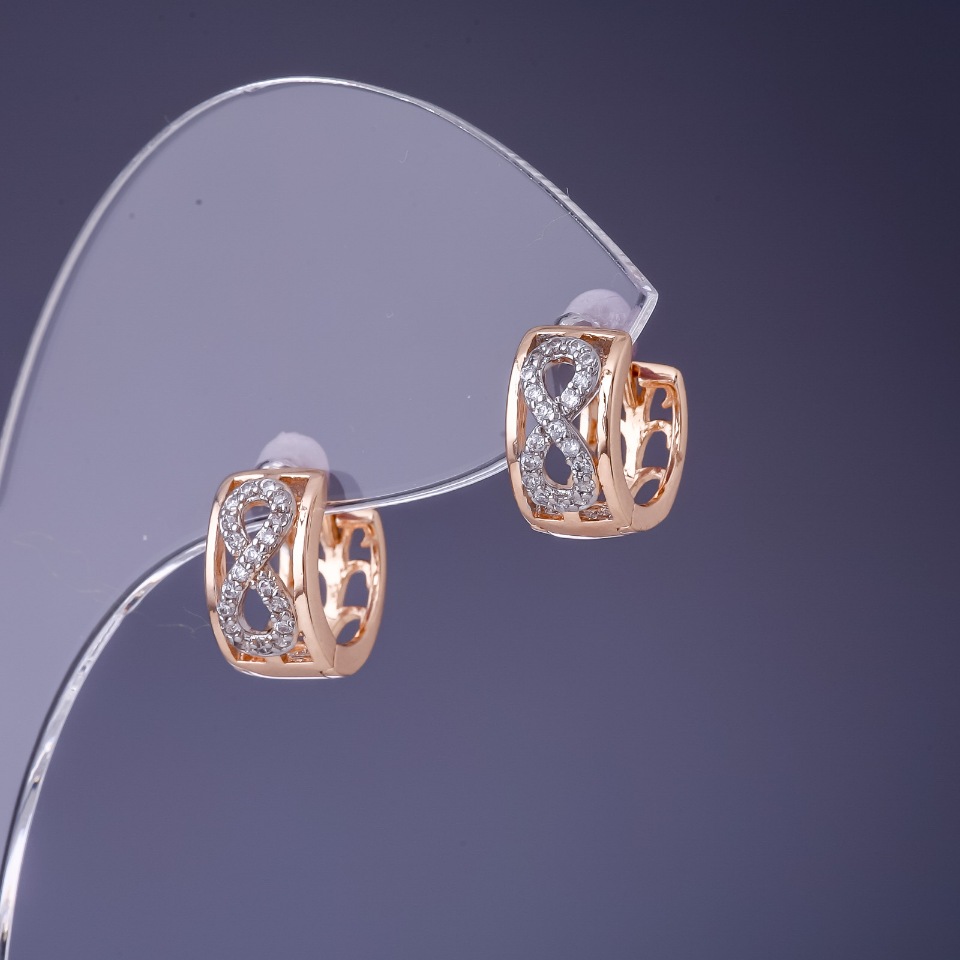 Kolczyki Xuping Nieskończoność 12×6 mm, pozłacane 18K