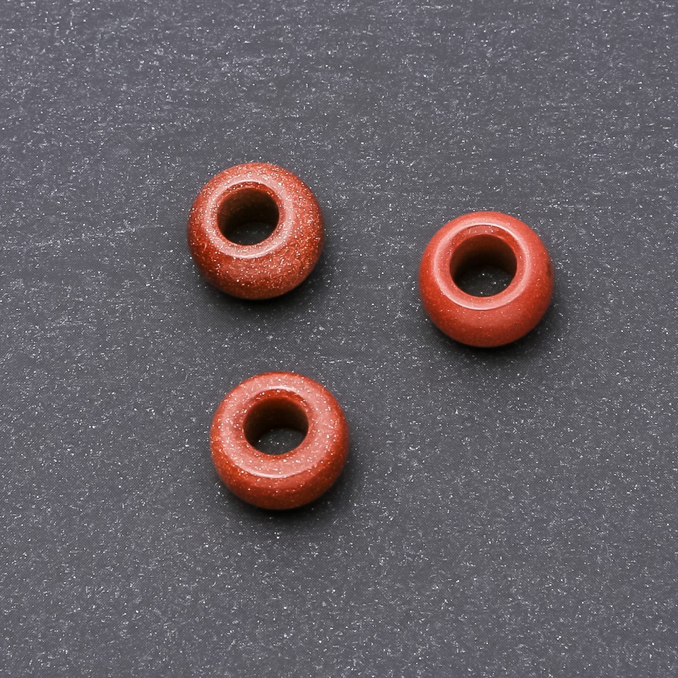 Koralik Pandora z naturalnego awenturytu «złoty piasek» 14×9 mm, średnica otworu 4,5 mm