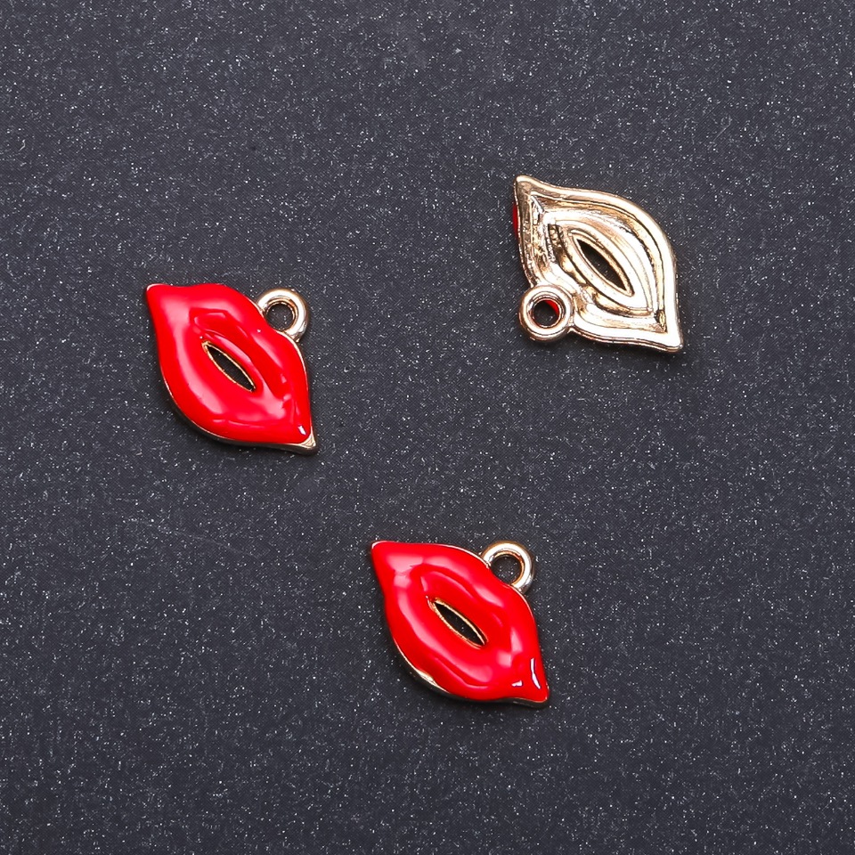 Zawieszka do biżuterii 'Pocałunek', średnica 18 mm, długość 13 mm, średnica otworu 1,9 mm, opakowanie 10 szt. (±)