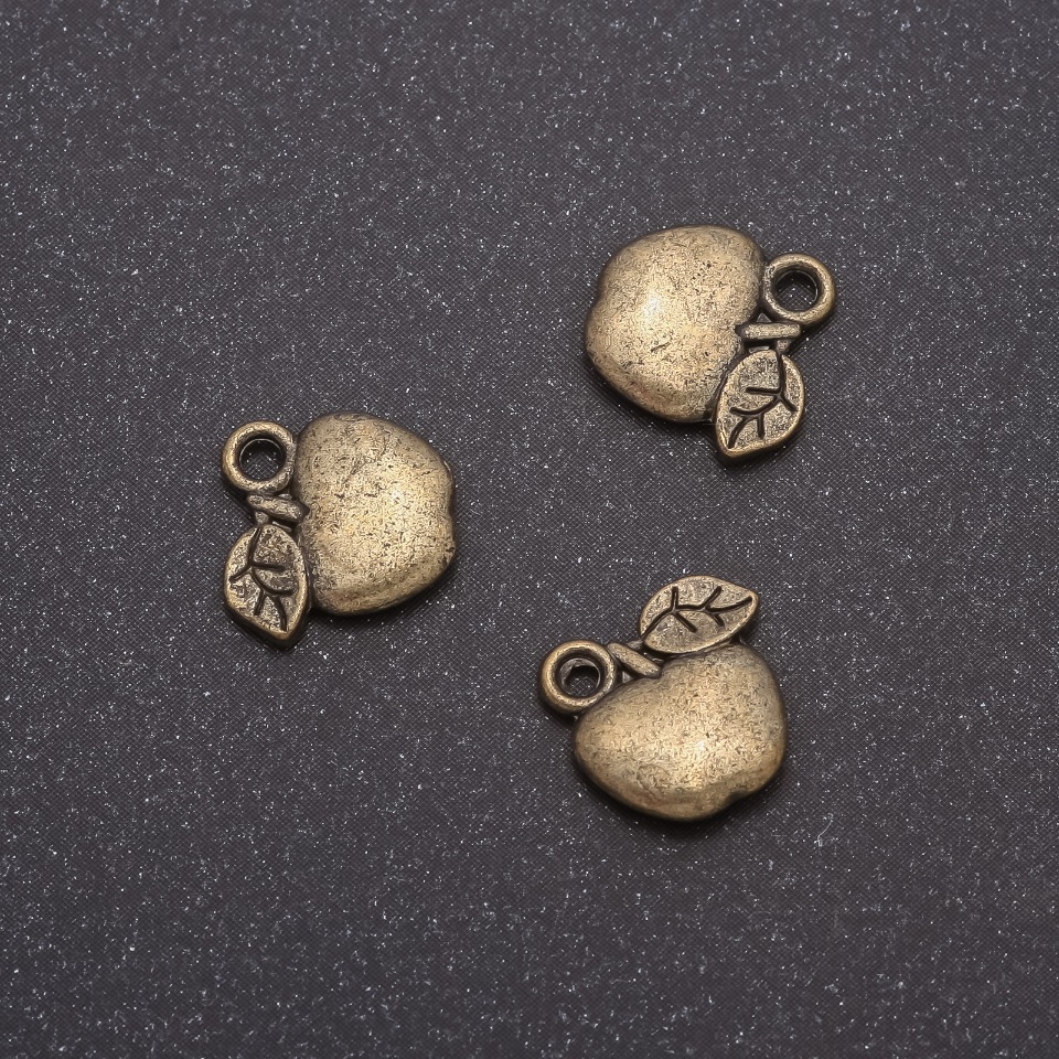 Zawieszka biżuteryjna Jabłko (brąz), średnica 11×11 mm, średnica 1,5 mm, masa 20 g ± 24 szt.