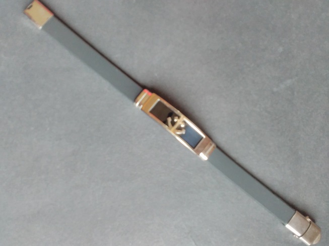 Bransoletka męska „Stalowa płyta” kotwica, kauczuk obwód 21 cm