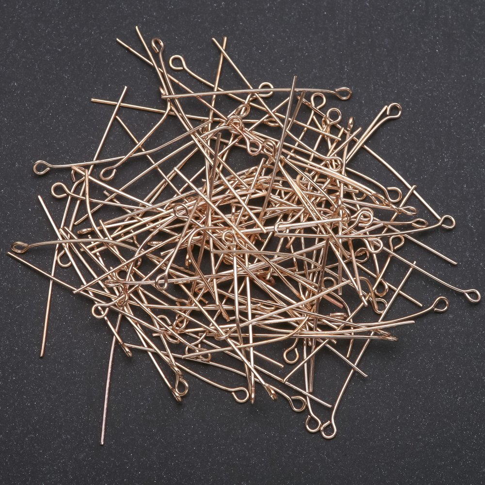Szpilka jubilerska z oczkiem do biżuterii, długość 40 mm, kolor żółtego metalu, 1 kg