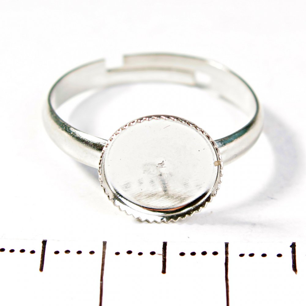 Cena za opakowanie /10 szt. 10 mm Podstawa do kolczyków z ząbkowanym brzegiem, okrągła