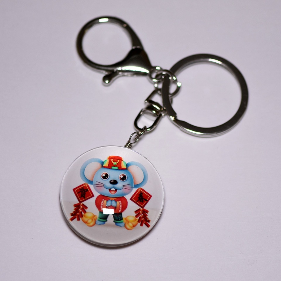 Brelok Myszka, średnica 4×3 cm, długość 9,5 cm