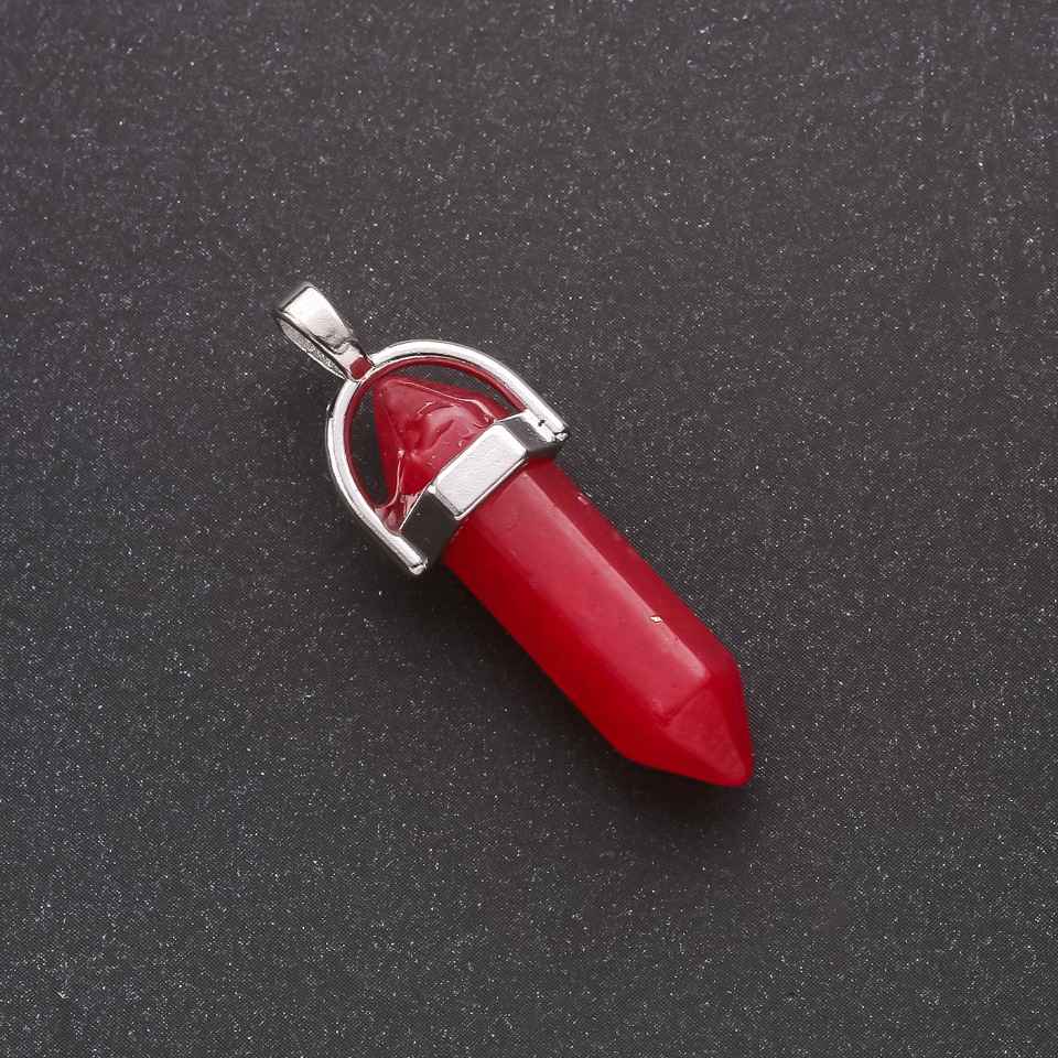 Wisiorek sześciokątny z sztucznego turmalinu 39×32×9 mm