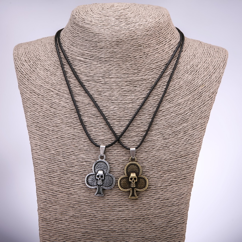 Dopasowane naszyjniki przyjaźni Trefl z czaszkami, długość 42–48 cm, średnica 25×35 mm