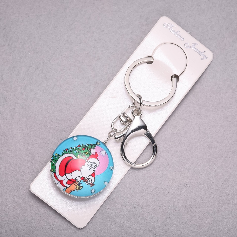 Brelok Nowy Rok Dziadek Mróz z choinką, długość 10 cm