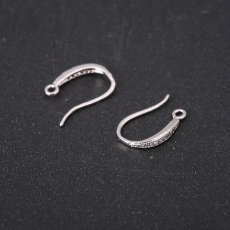 Sztyfty do kolczyków z kryształami strassowymi 14×2 mm, metal srebrzysty, cena za parę