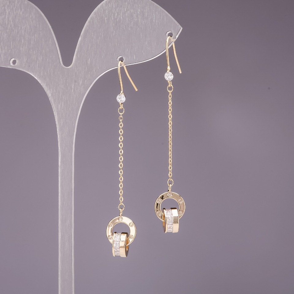 Kolczyki wiszące 4×60 mm, kolor metalu: złoto