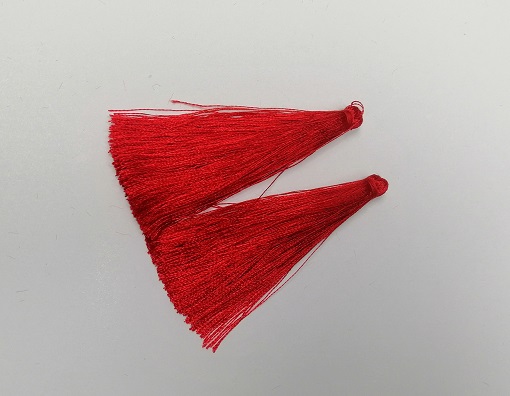 Frędzle do rękodzieła «Ciemnoczerwone», długość 7 cm, średnica 7 mm, para