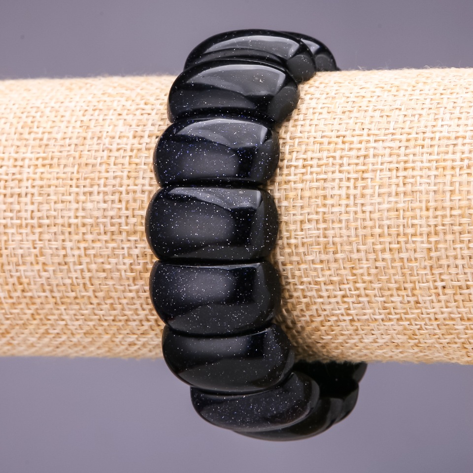 Bransoletka z syntetycznego awenturytu „Niebieski piasek nocy Kairy”