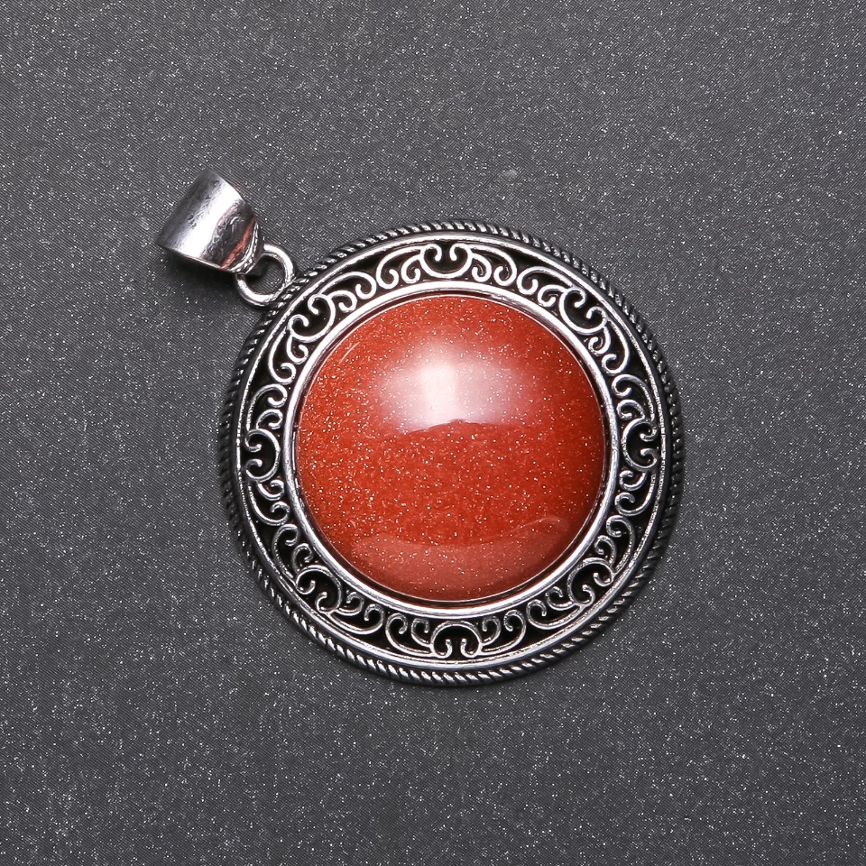 Wisiorek „Tienszan” 38×52 mm z awenturynem Złoty piasek