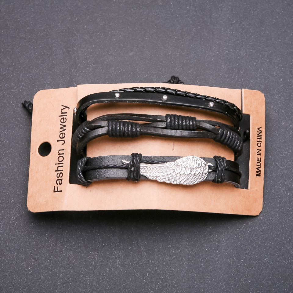 Bransoletka męska Trójka Skrzydło na regulowanym zapięciu