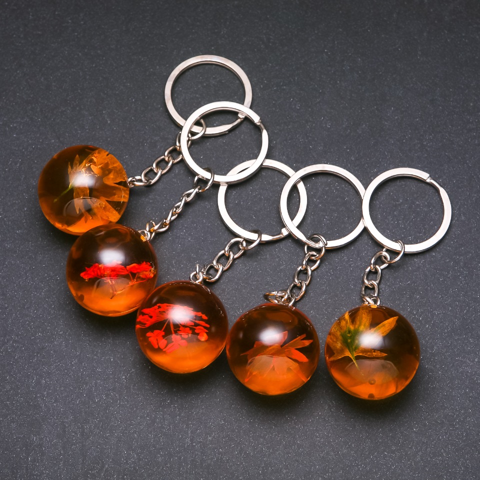 Brelok Kwiaty w żywicy – asortyment, długość 9 cm (cena za 1 szt.)