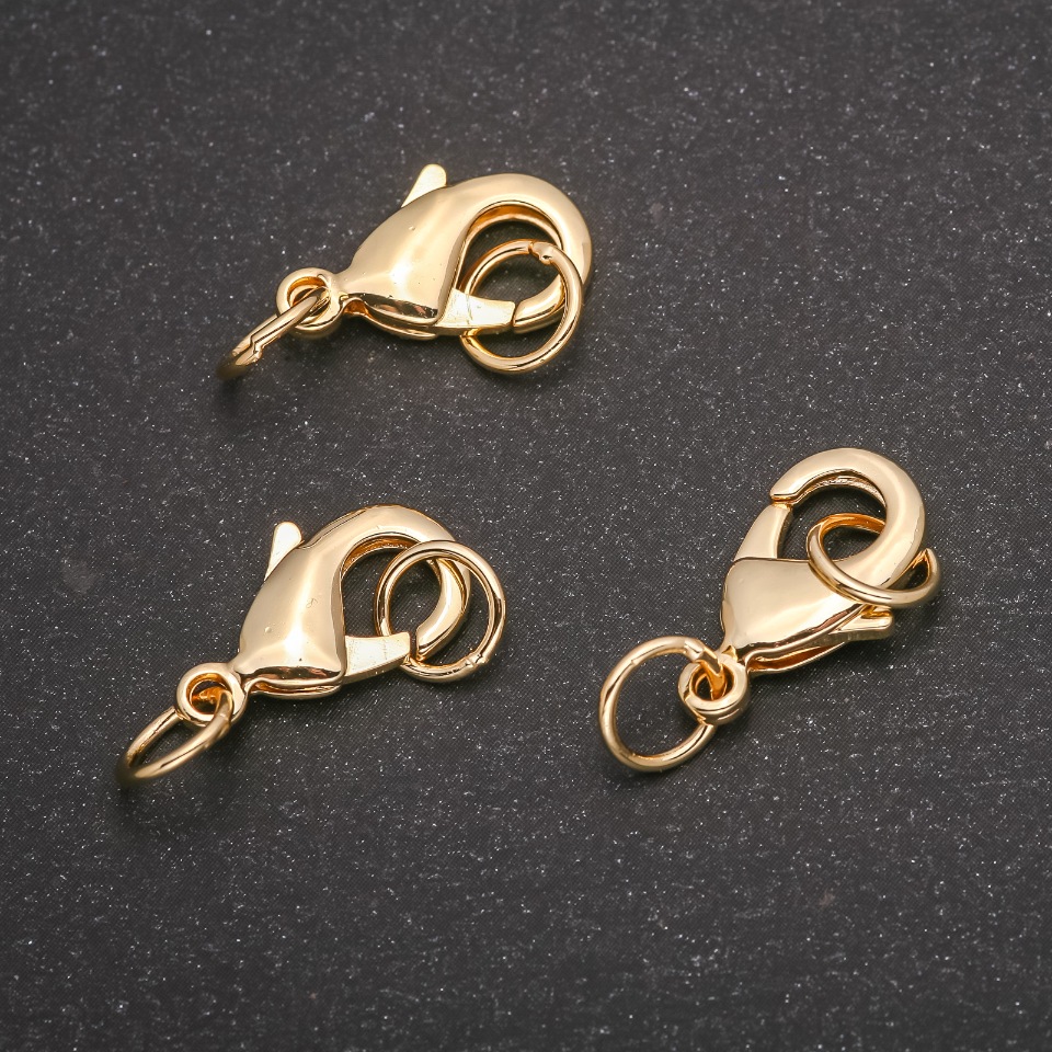 Zapięcie karabinkowe 11×19 mm, metal złoty