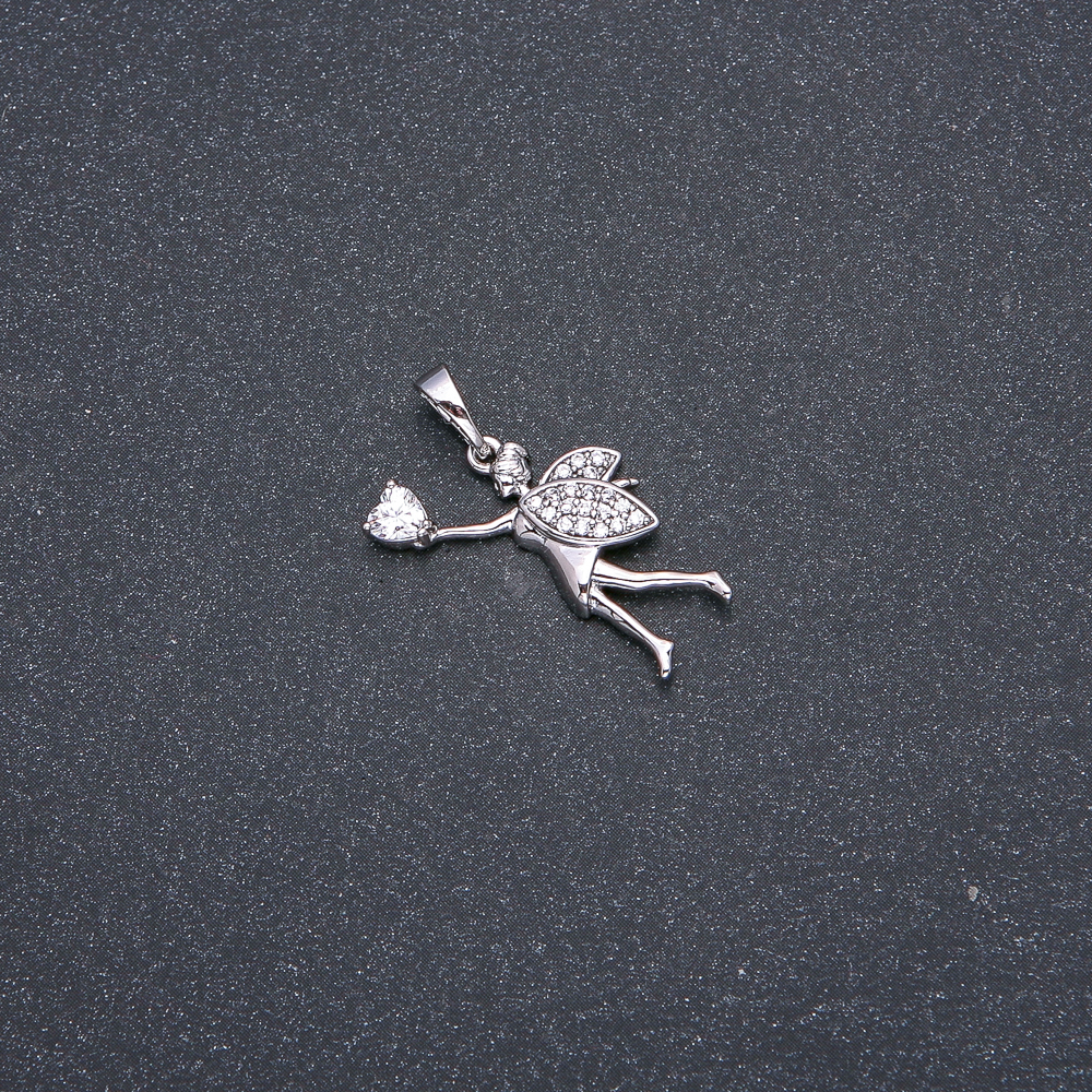 Wisiorek Xuping rhodiowany z białym kamieniem i cyrkoniami 27x22x17 mm +