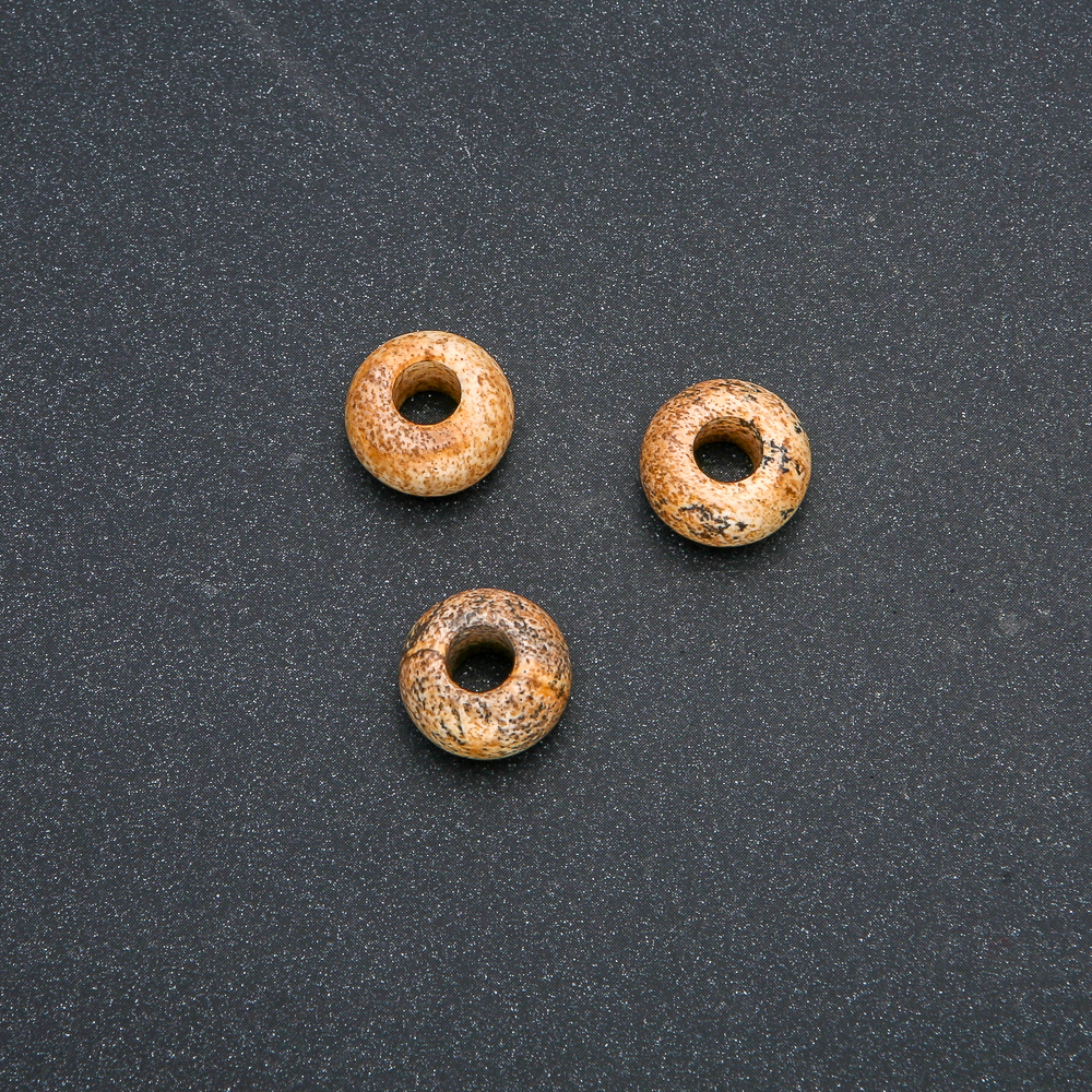 Koralik Pandora z naturalnego kamienia jaspisu krajobrazowego 14×7 mm, średnica otworu 5,5 mm+