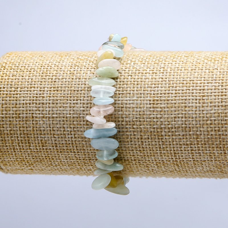 Bransoletka z morganitu, fasetowana, średnica 9×4 mm, długość 18 cm (na elastycznej gumce)