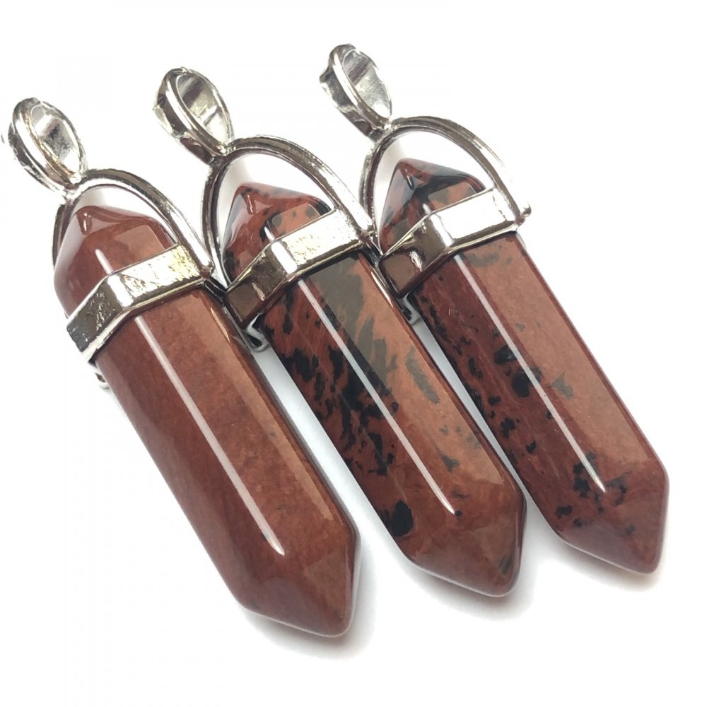 Wisiorek sześciokątny z obsydianu 40×9 mm+