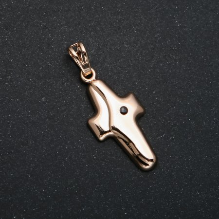 Wisiorek Xuping pozłacany 18K krzyż z czarną cyrkonią, średnica 35x14 mm +
