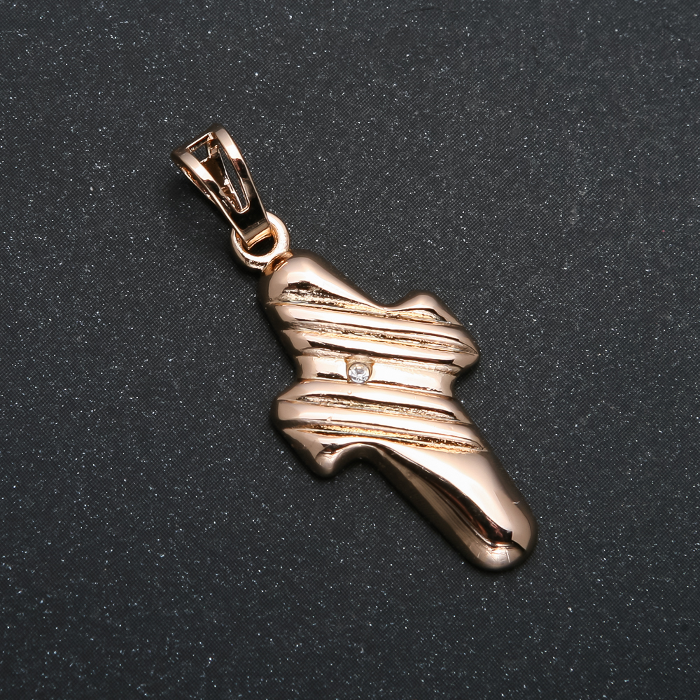 Wisiorek Xuping pozłacany 18K Krzyż z białą cyrkonią, średnica 35×14 mm +