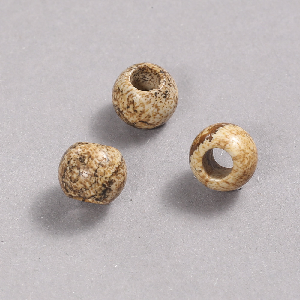 Koralik Pandora z pejzażowego jaspisu, 12×10 mm, otwór o średnicy 5 mm