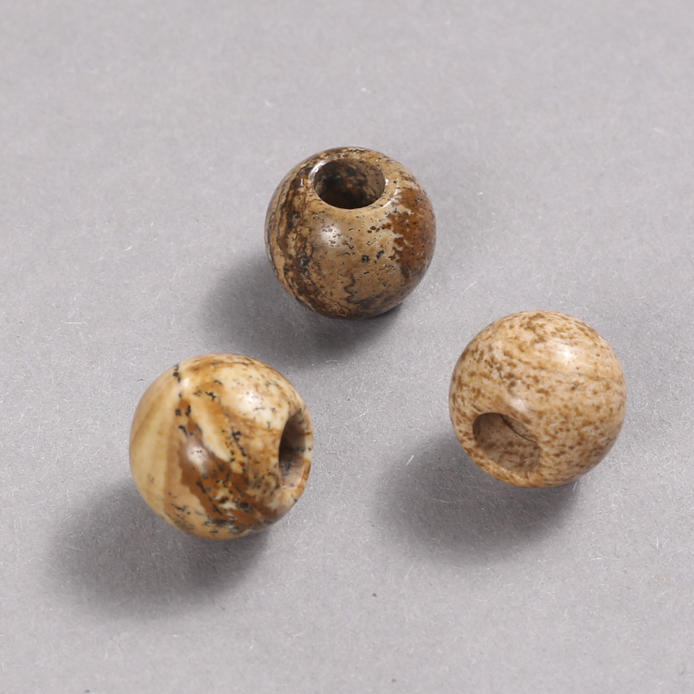 Koralik Pandora z pejzażowego jaspisu 16×14 mm