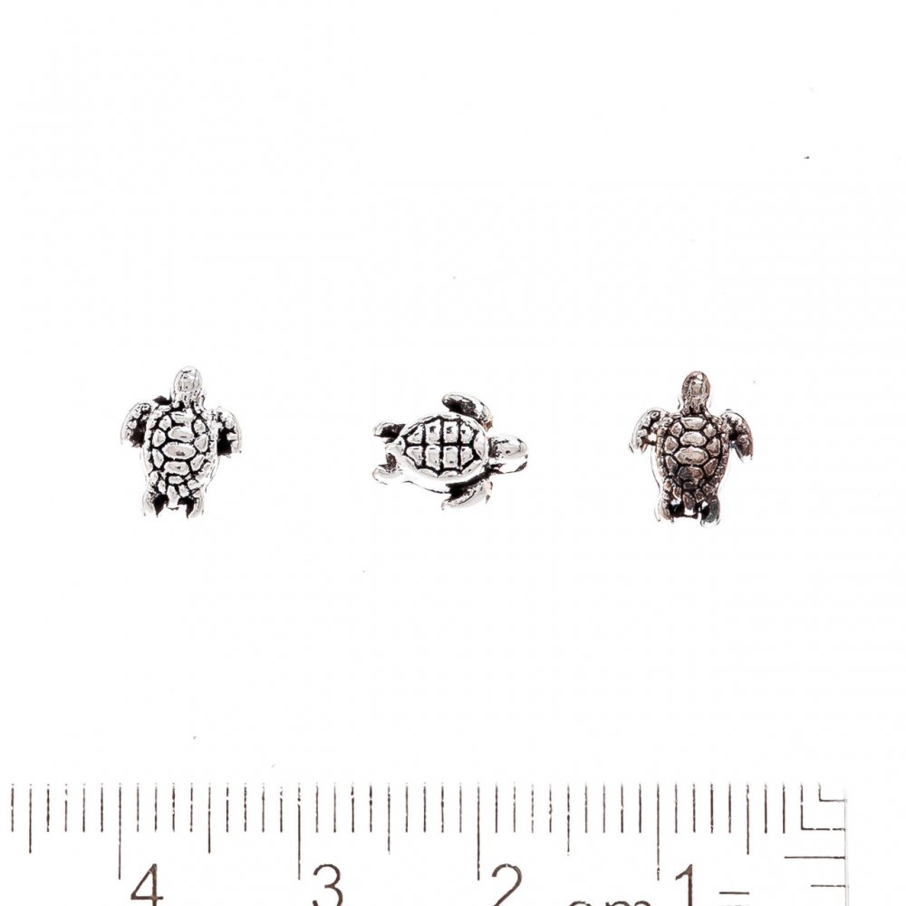 Furnitura: koralik morski Muszelka, otwór 1 mm, kolor metalu 'srebro', opakowanie 20 g ± 38 szt.