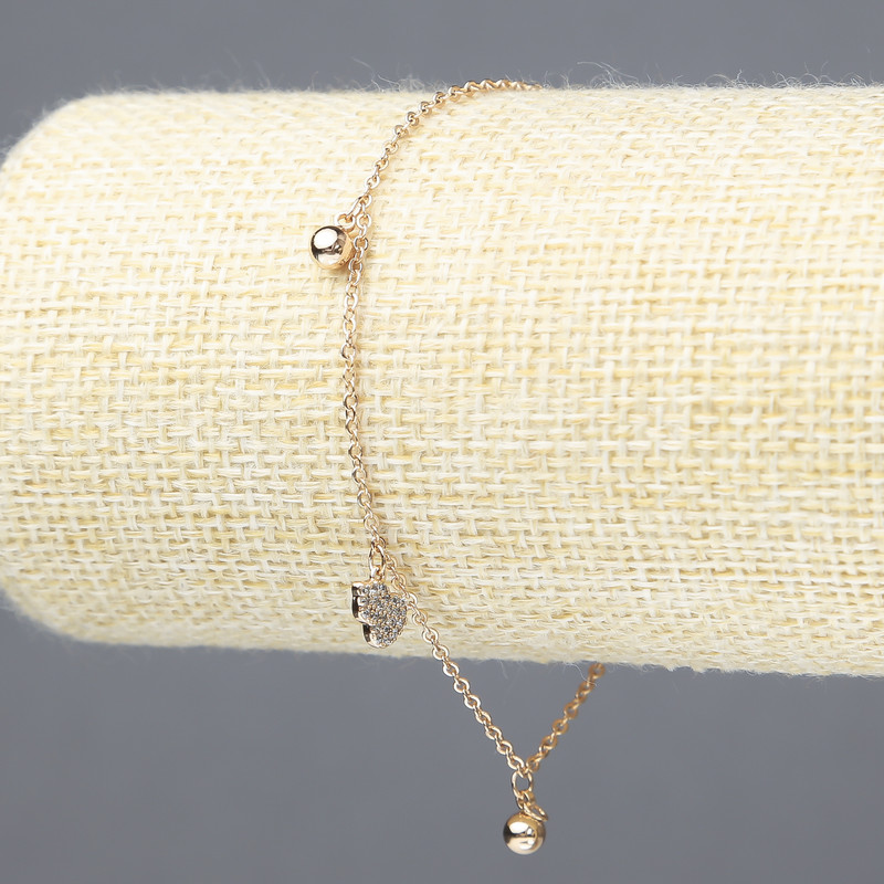 Bransoletka Xuping pozłacana 18K z białymi kryształami, grubość 1,5 mm, długość 18–21 cm