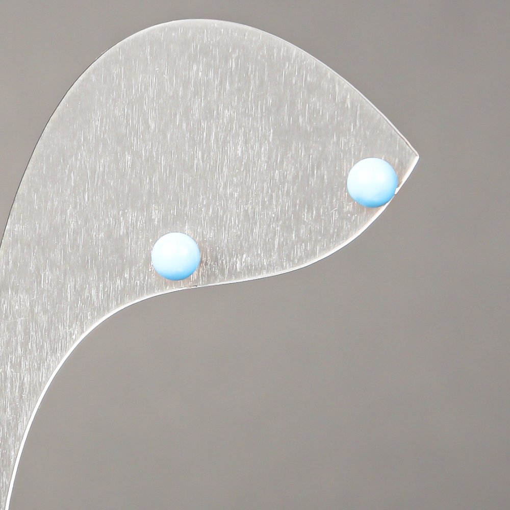 Kolczyki wkrętki Xuping pozłacane 18K z niebieskim koralikiem o średnicy 4 mm +